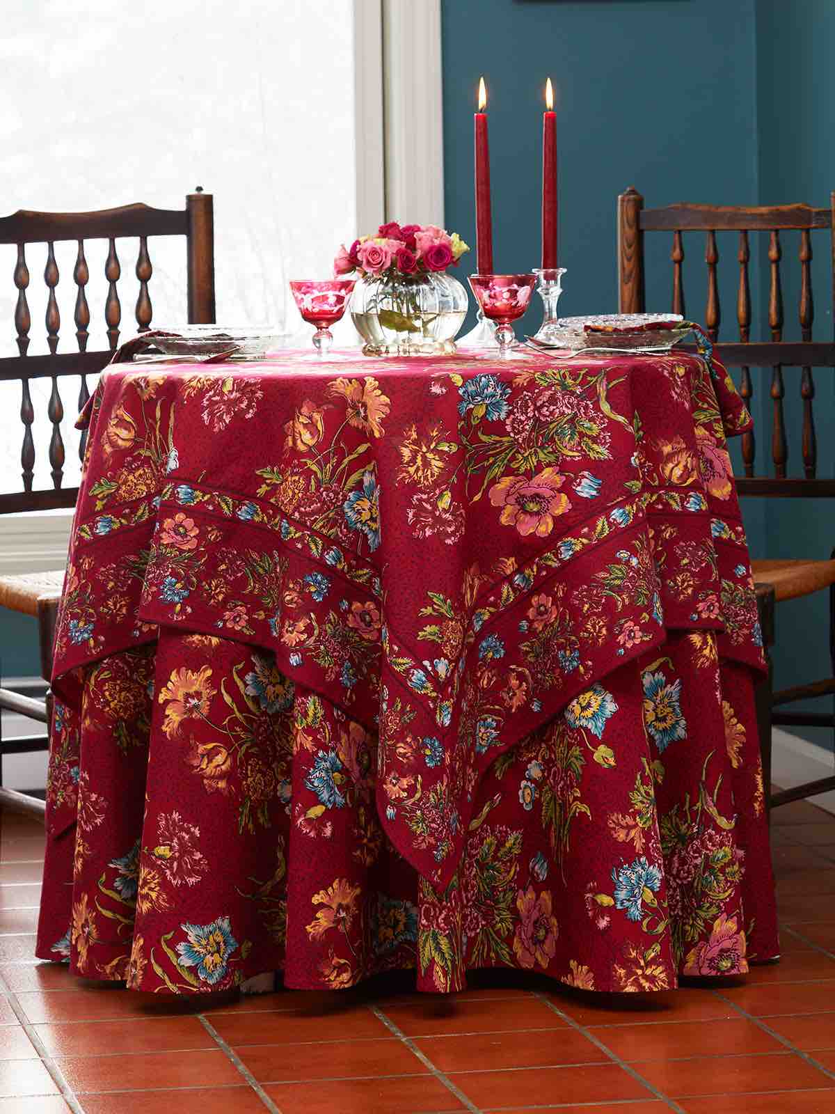 April Cornell 60x90" Tablecloth | Jaipur Garden Wine